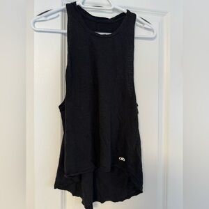 ALO Yoga Black Muscle Tank Top - Sleeveless Training Tee